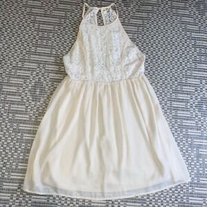 YA Cream Lace Racerback dress